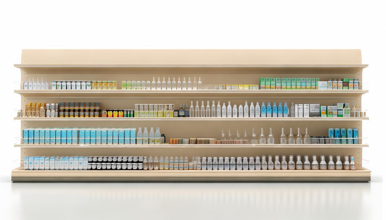 超市货架尺寸_超市货架_超市货架陈列效果图